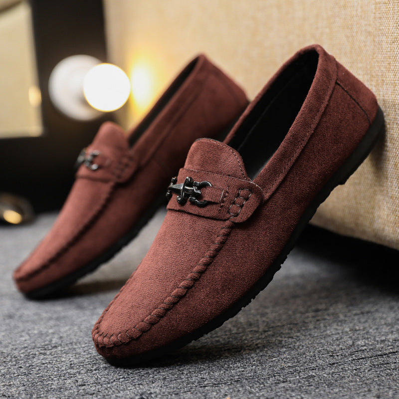 Mens Waterproof Slip-on Loafers - Peas Small Leather Shoes