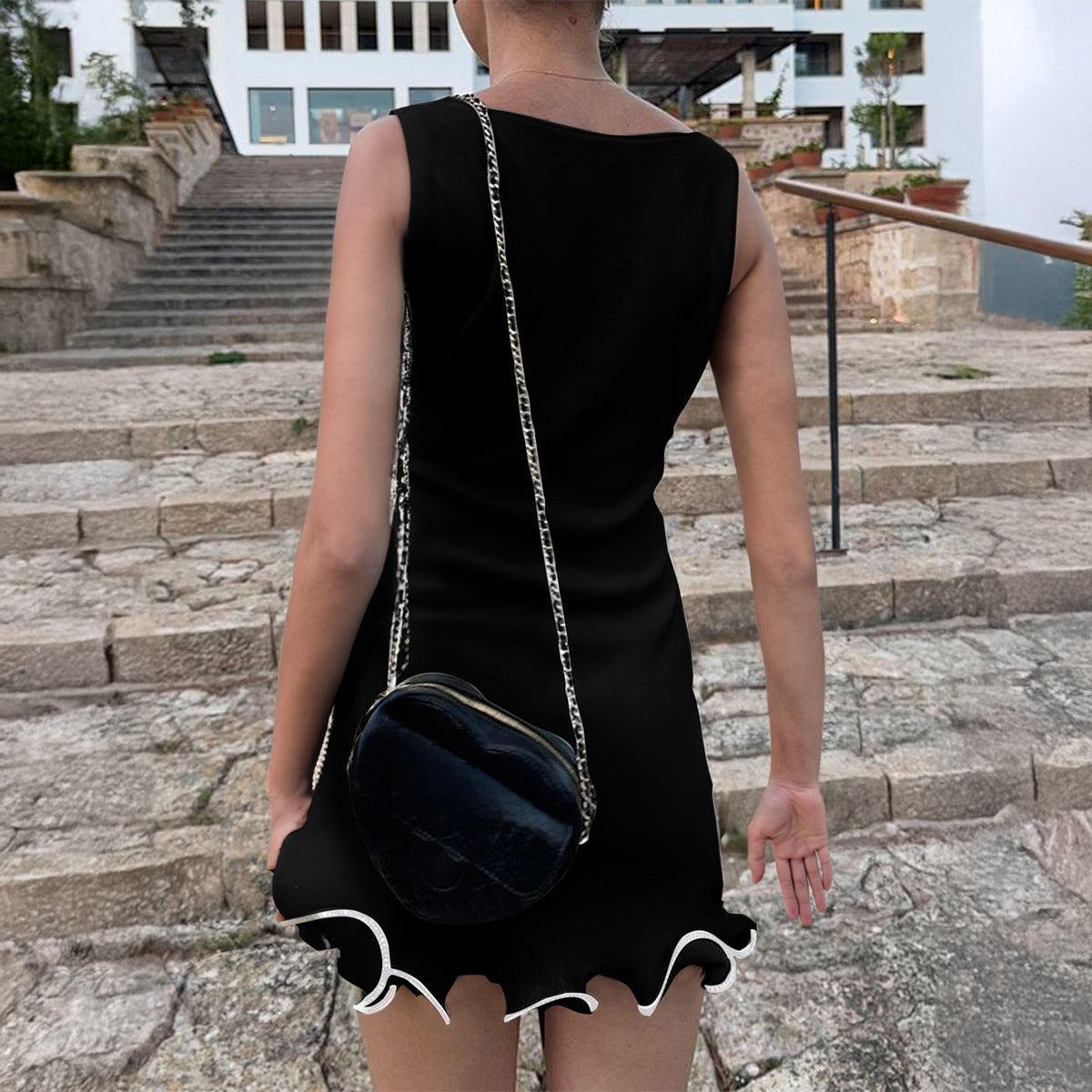 London Sleeveless Woolen Dress by Lakd London