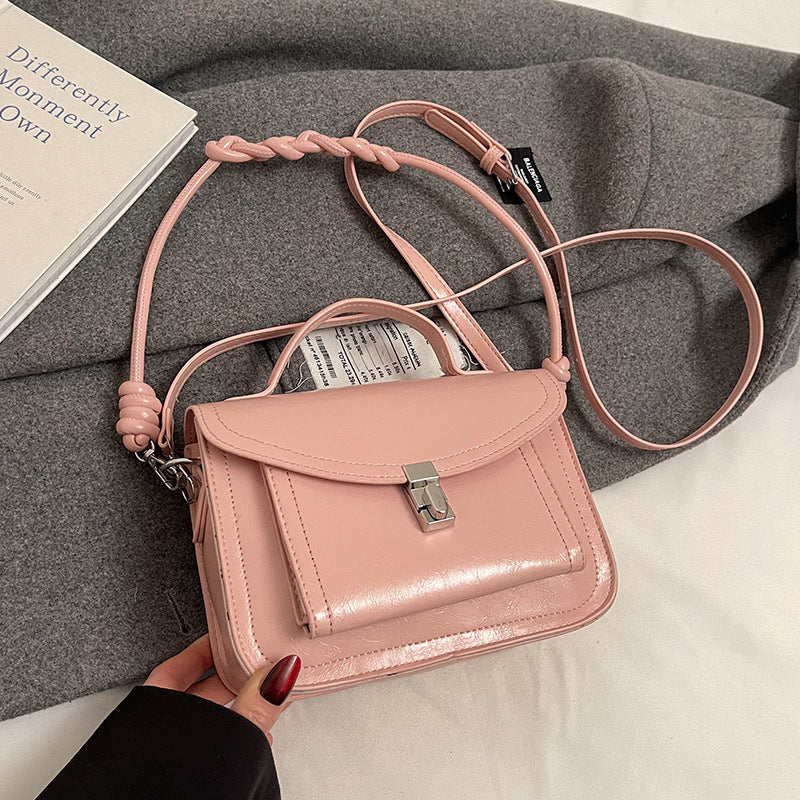 Womens Small Square Shoulder Retro Portable Handbags