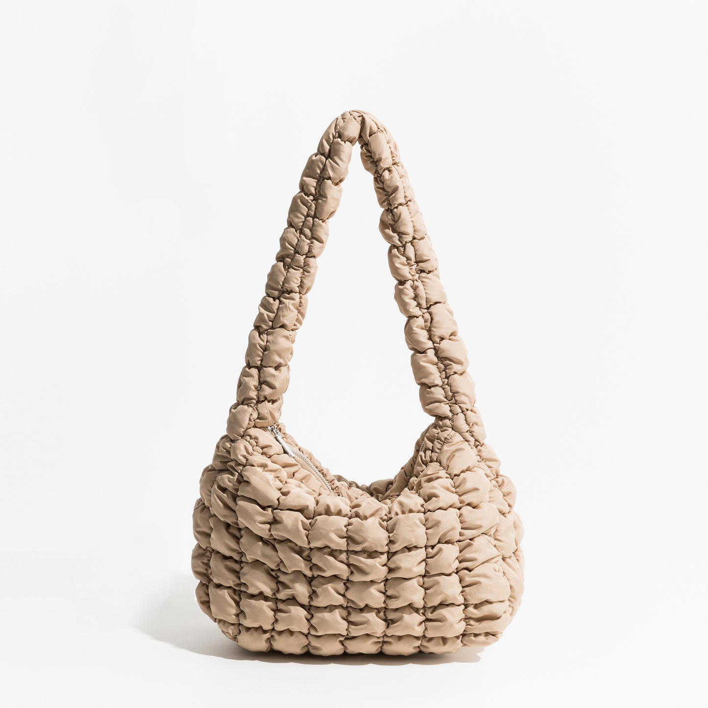 Womens Padded Shoulder Purse | Quilted Feather Down Hobo Bag - LAKD London
