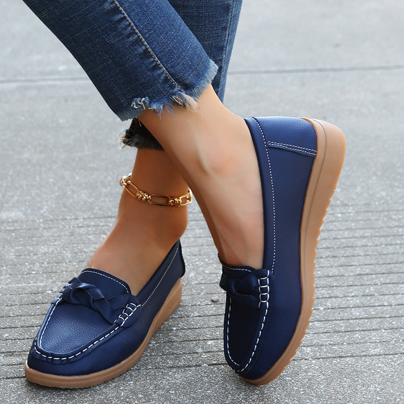 Womens Weave Design Flat Shoes - Soft Spring Summer Shoes