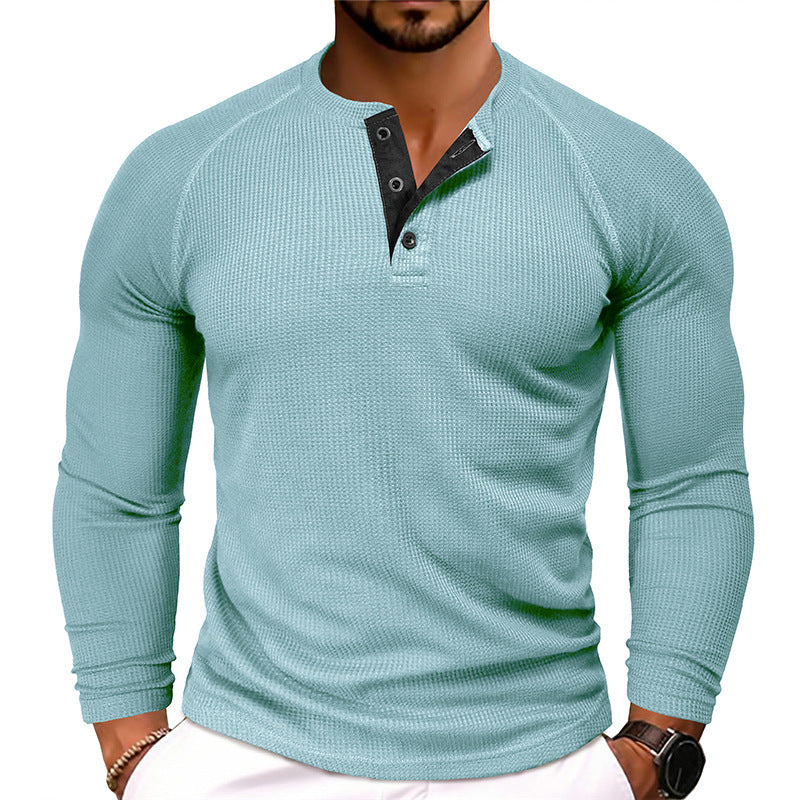 Men's Round Neck Waffle Casual T-shirt by lakd London