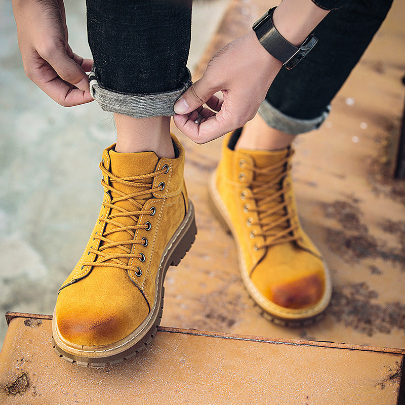 Mens Martin Work Boots - Cowhide Genuine Leather by Lakd London