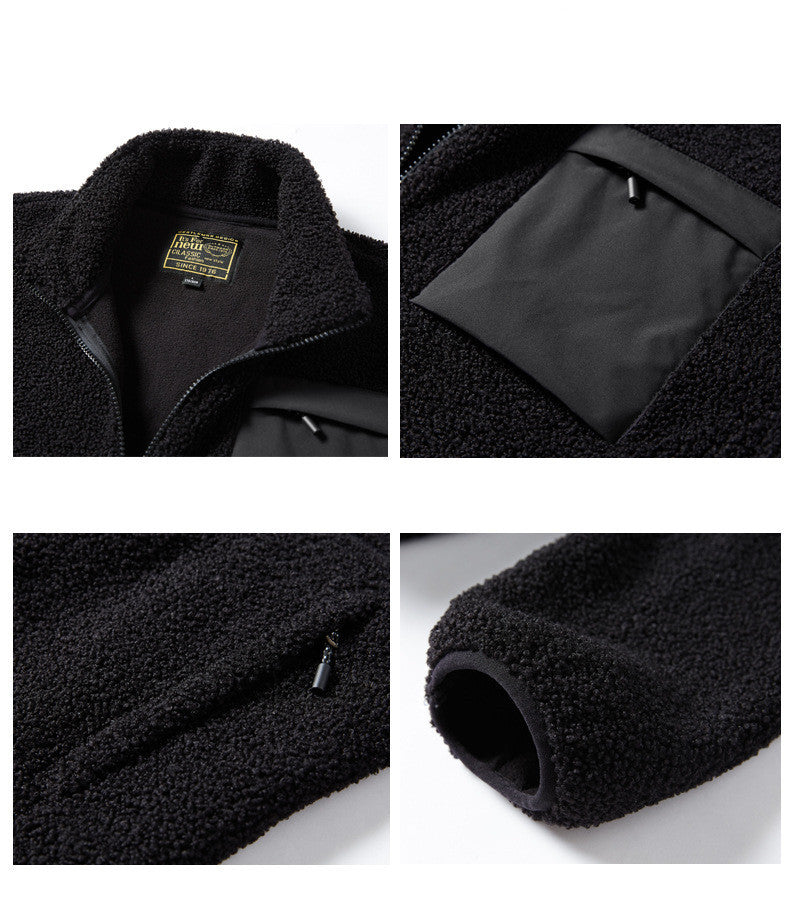 Men's Plus Size Velvet Denim Jacket | Casual Fur Coat - LAKD London