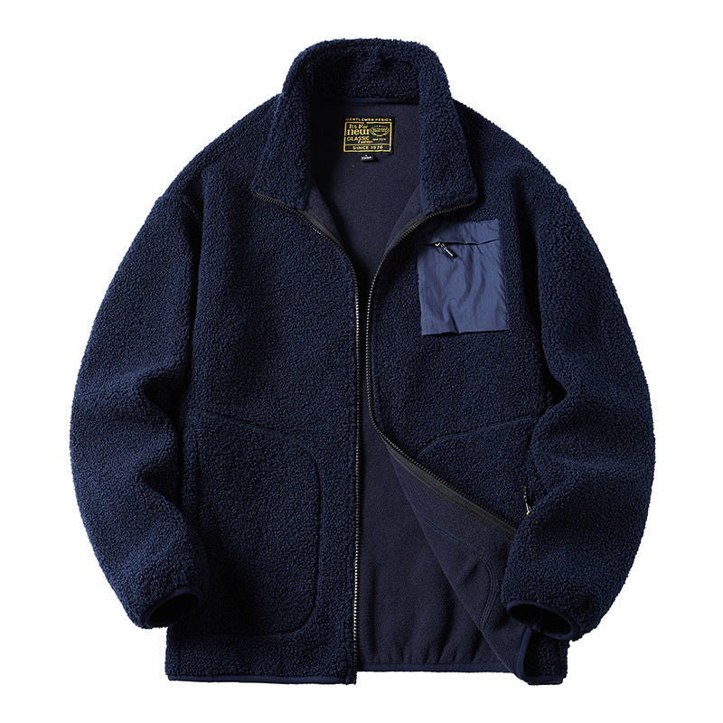 Men's Plus Size Velvet Denim Jacket | Casual Fur Coat - LAKD London