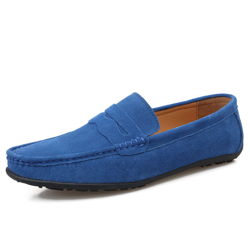Men's Solid Color Suede Loafers | Breathable Comfort Slip-on Flat Shoes