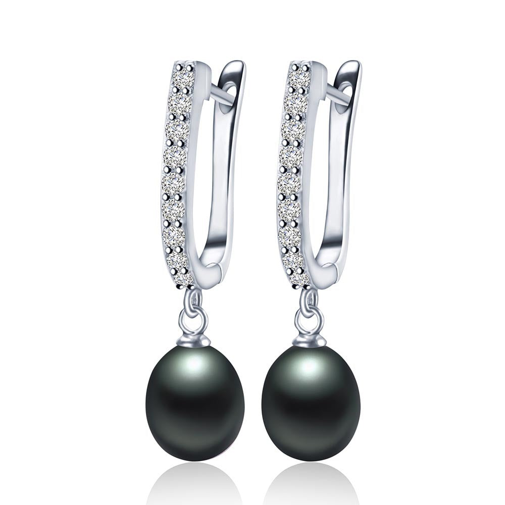 Womens 925 silver Pearl stud earrings by Lakd London