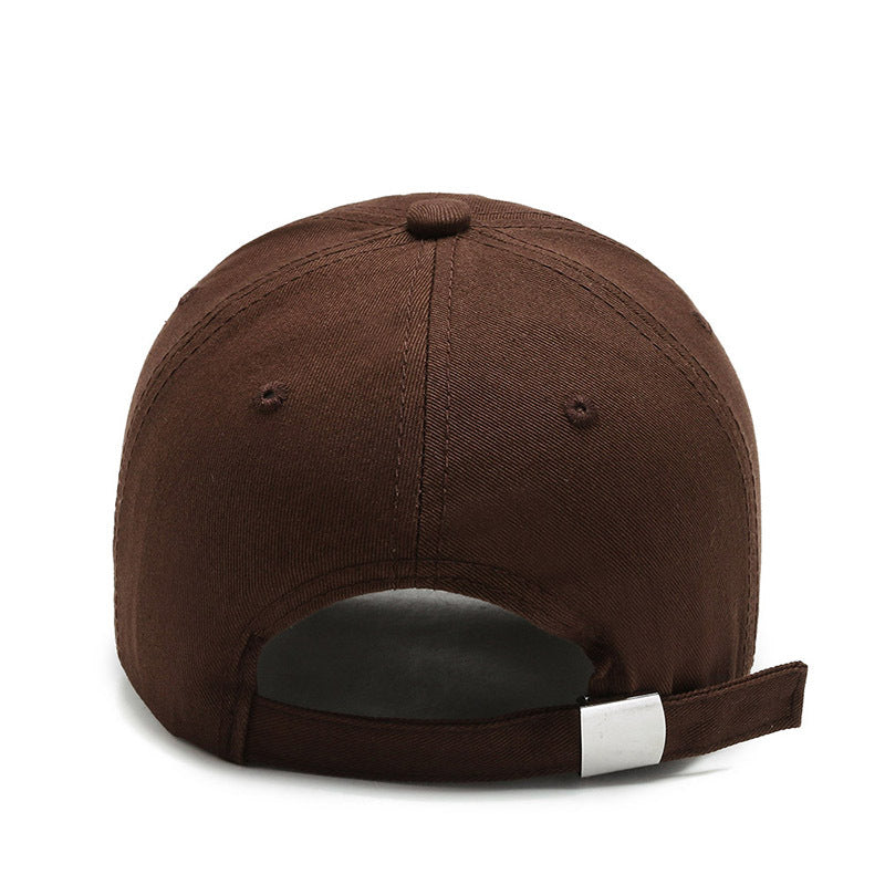Men's Solid Colour Baseball Cap Embroidered Letters Soft Cotton Hat