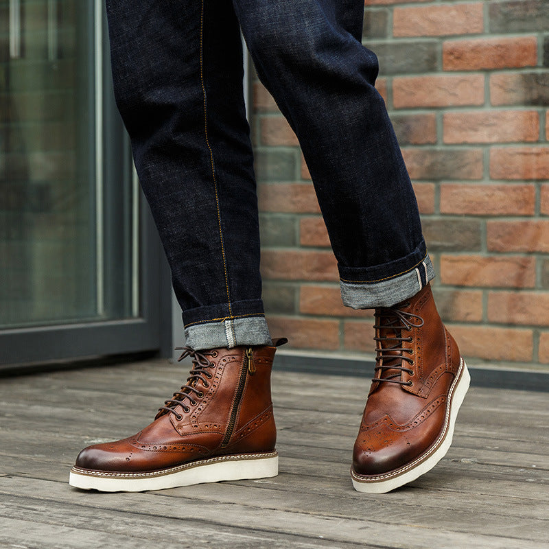 Lakd London - Martin Boots - Men's British Style Cowhide Retro Genuine Leather Boots