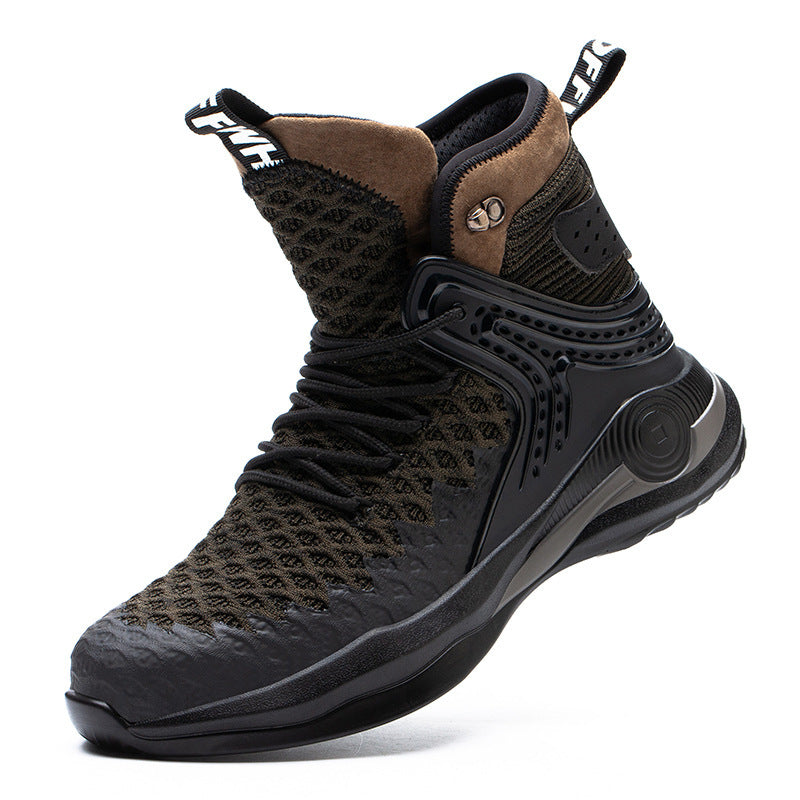Mens High-Top Labor Insurance Shoes | Anti-Smashing And Anti-Piercing Safety Shoes