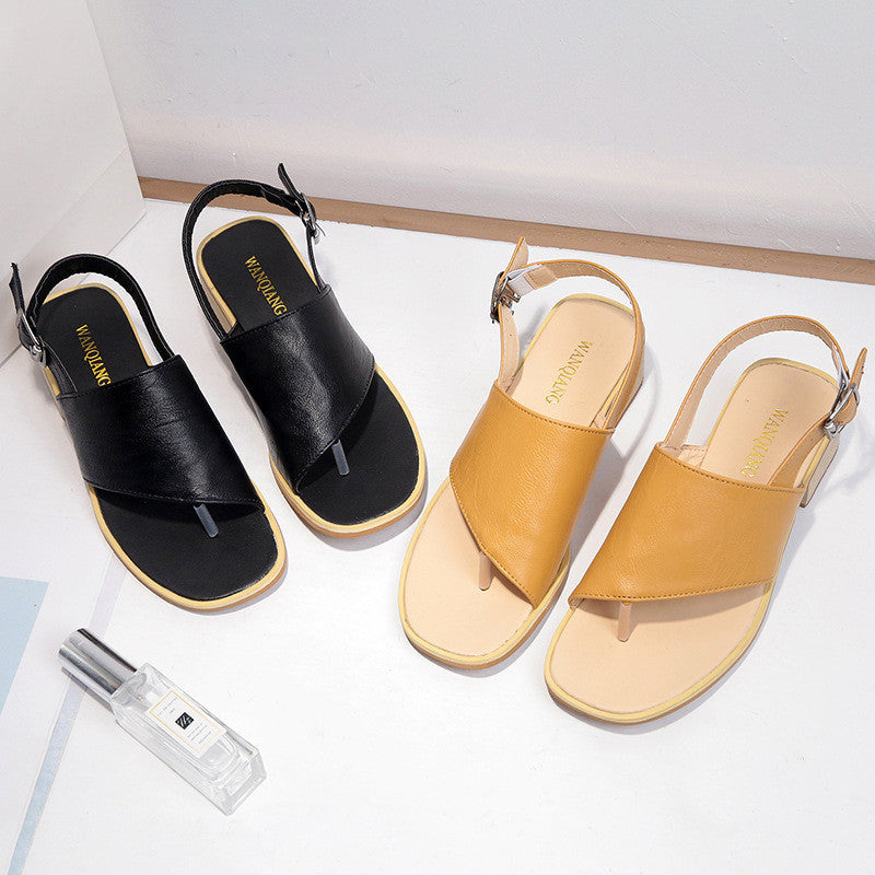 Womens Herringbone Flip Flops | Chunky Heel Sandals - LAKD London