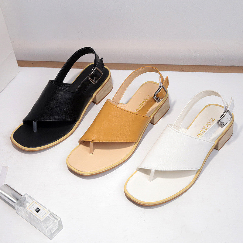 Womens Herringbone Flip Flops | Chunky Heel Sandals - LAKD London