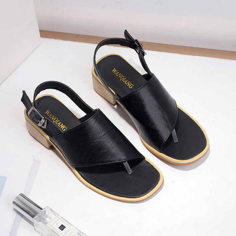 Womens Herringbone Flip Flops | Chunky Heel Sandals - LAKD London