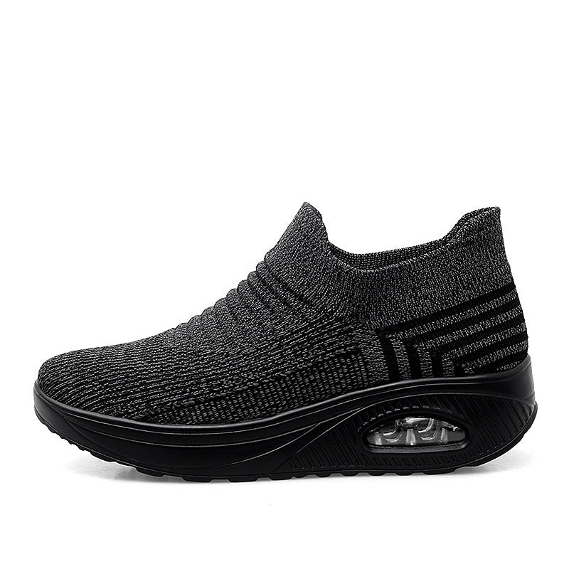 Womens Slip-on Lazy Flying Woven Shaking Shoes