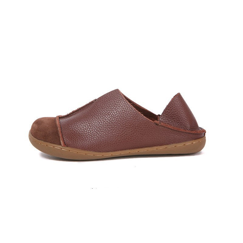 Womens Comfortable Leather retro sneakers | Soft tendon sole Shoes
