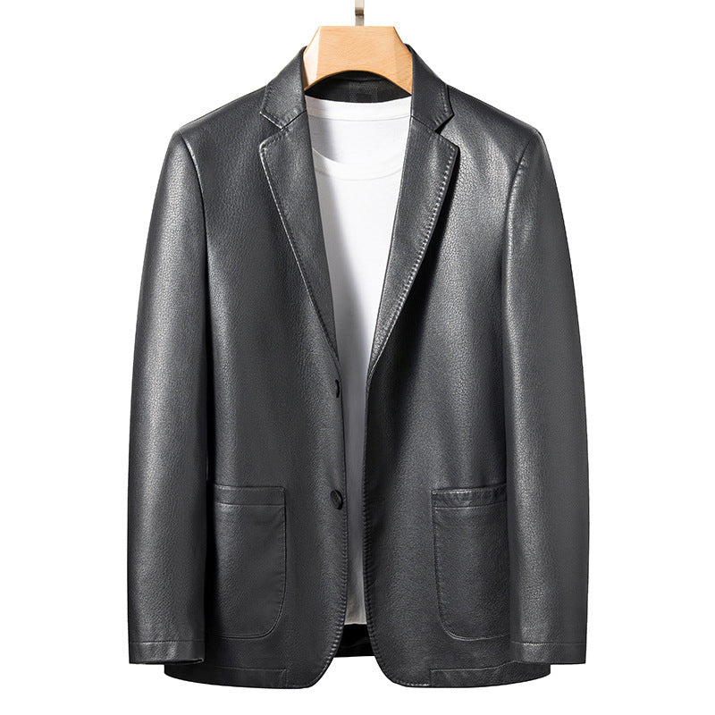 Men's Business Casual Leather Coat - LAKD London