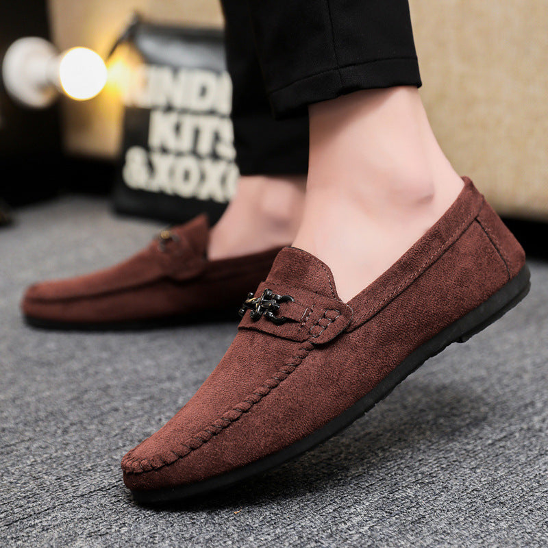 Mens Waterproof Slip-on Loafers - Peas Small Leather Shoes