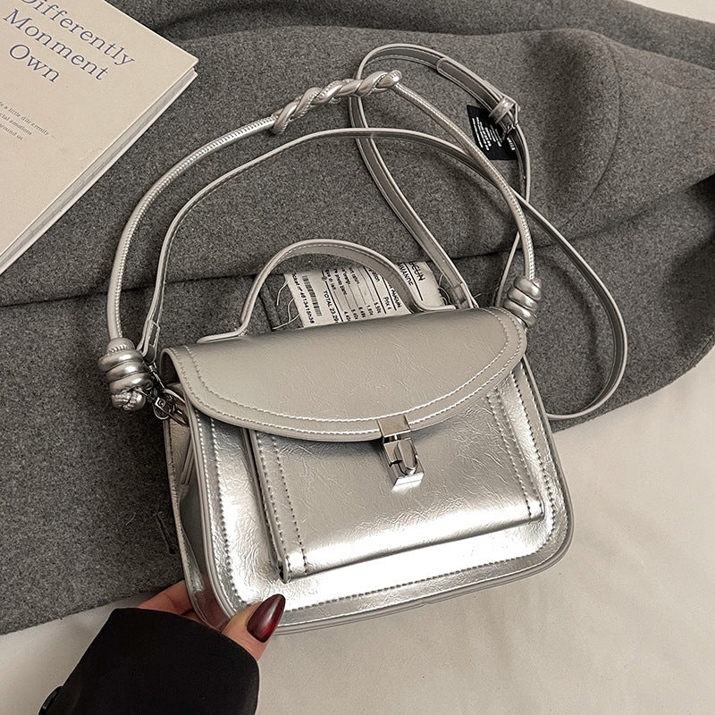 Womens Small Square Shoulder Retro Portable Handbags
