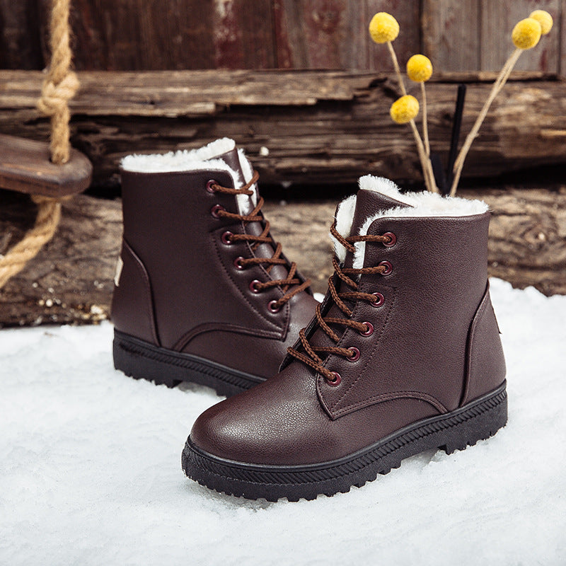 Women's winter Plush boots - Soft Rubber Heel Round Toe Shoes
