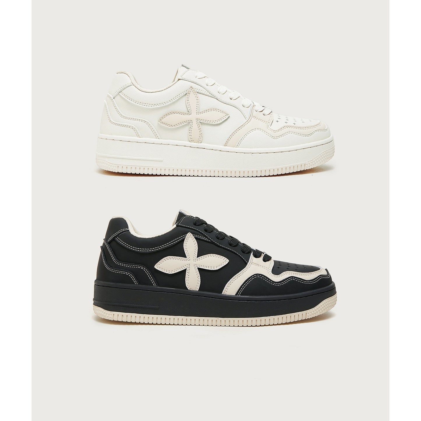 Thick Sole High Heel Shoes | Niche White Sneakers