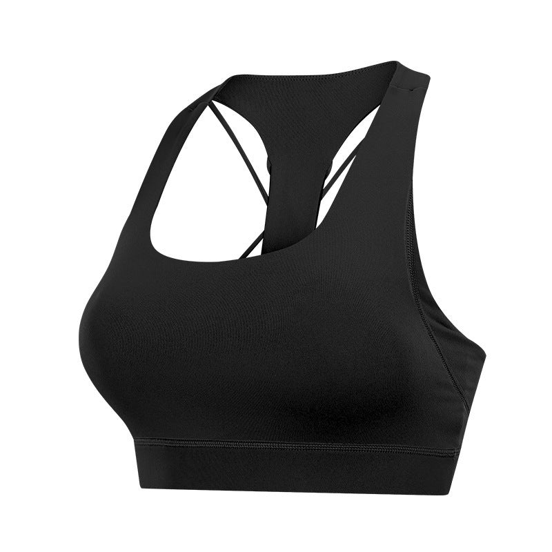 Contrast-panel fitness athletic sports bra by Lakd London