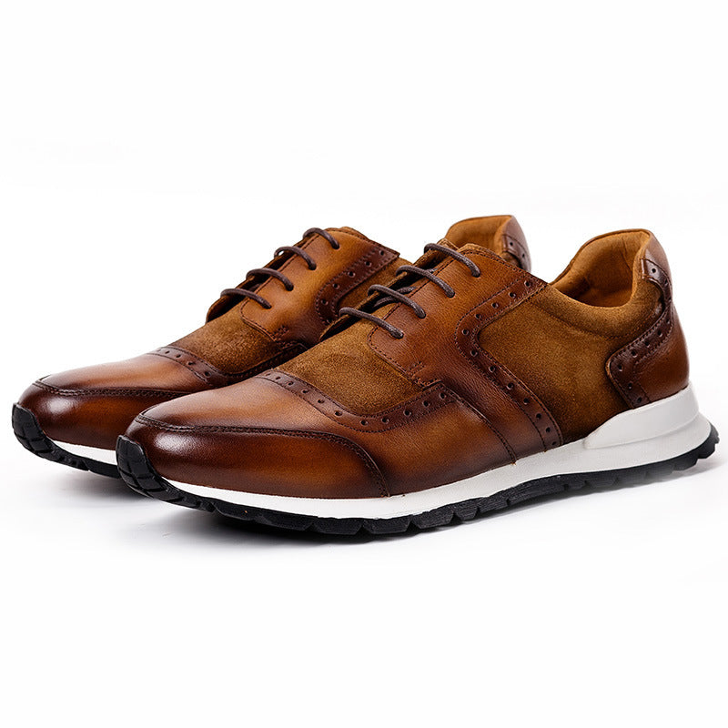 Men's handmade breathable sports low-top leather shoes by Lakd London