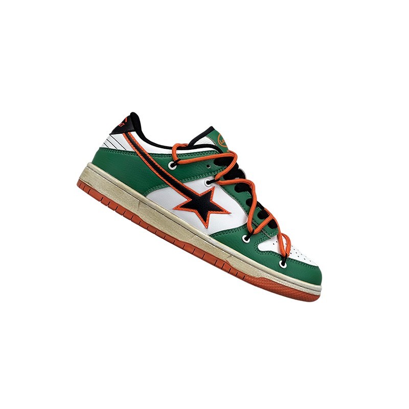 Mens Retro Low Top Sneakers With Contrasting Colors - Breathable Thick sole Flat Shoes