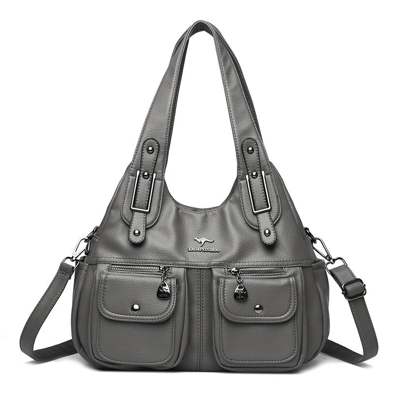 Womens Large capacity Bag | Middle-aged Mom Solid Color Crossbody Handbag