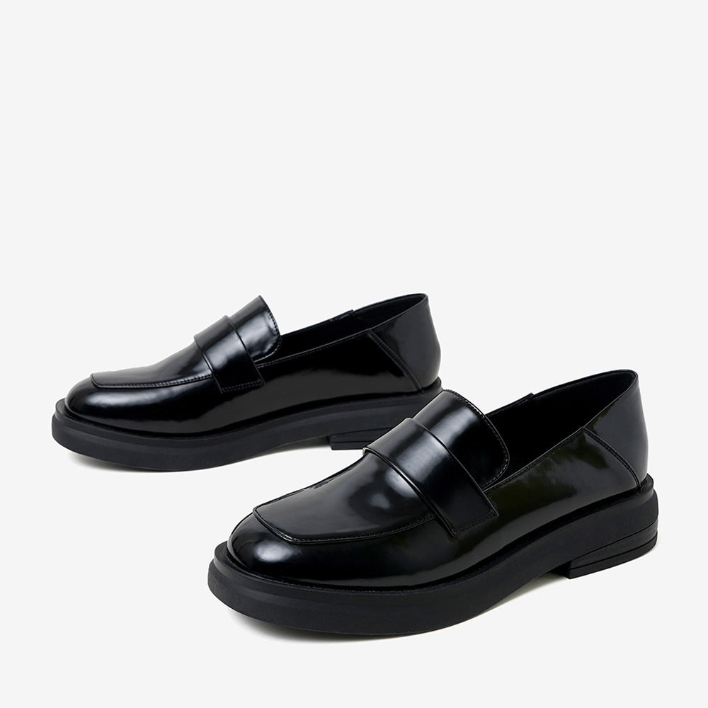 Womens Elegant British leather loafers | Comfortable Cowhide leather Shoes