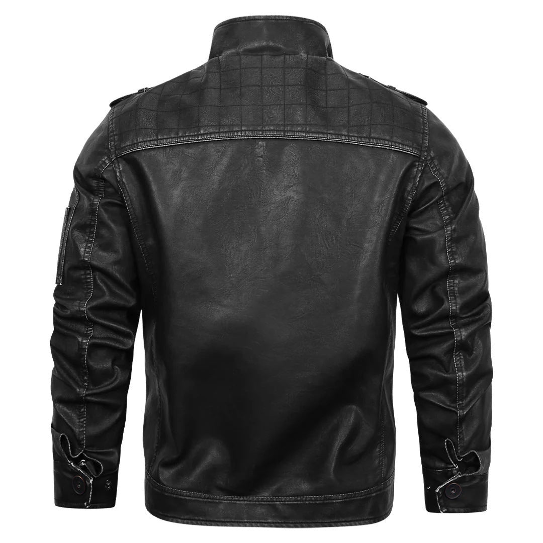Mens Vintage Leather Coat | Motorbike Washed Faded Jacket - LAKD London