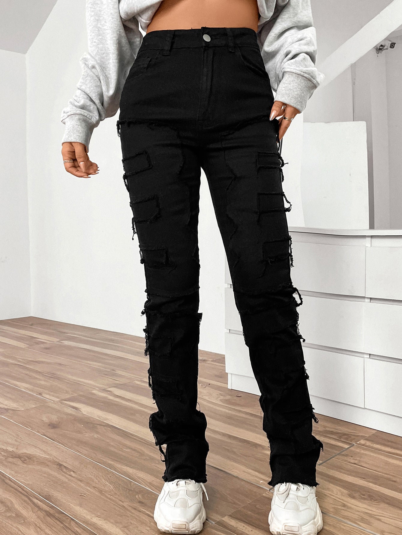 Women's Embroidered Straight-leg Pants by Lakd London