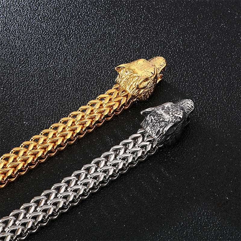 Rock Viking Wolf Charm Bracelet - Lakd London