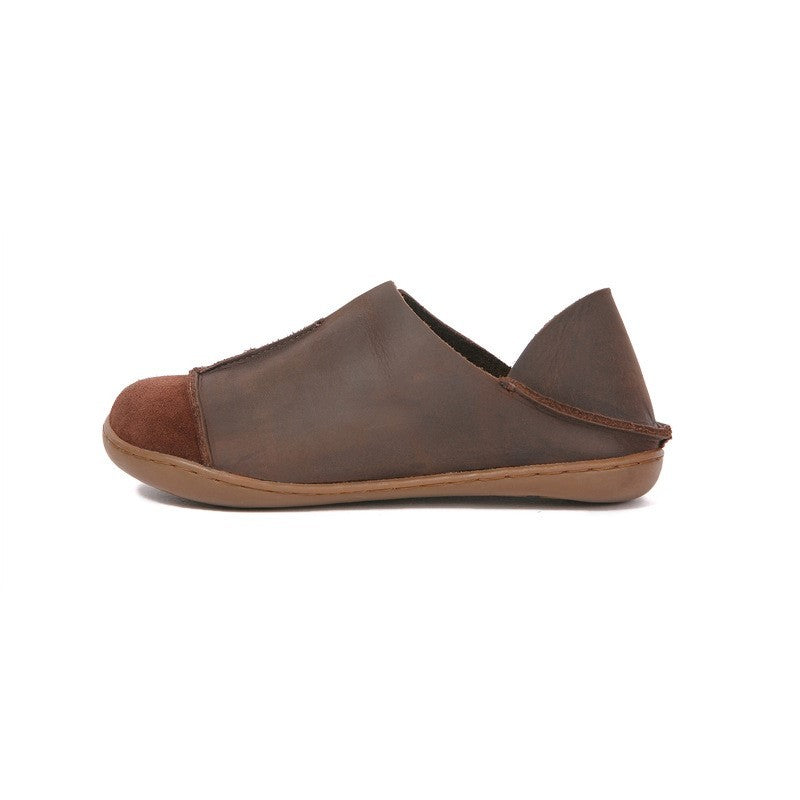 Womens Comfortable Leather retro sneakers | Soft tendon sole Shoes