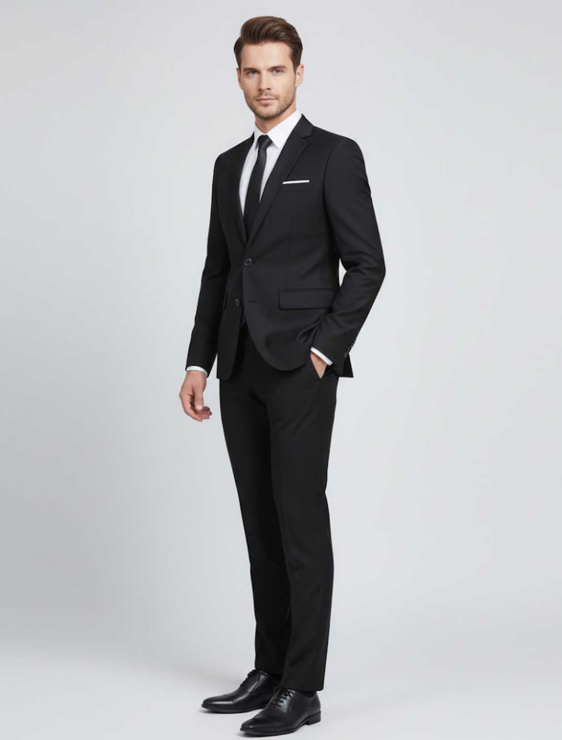 Men's Spring Slim Fit Two Piece Tailored Formal Suit Set