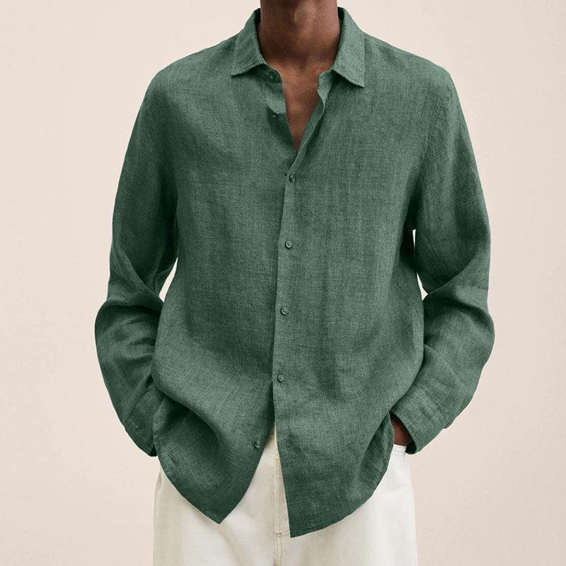 Mens Long Sleeve Lapel Shirt | Loose Button Cardigan