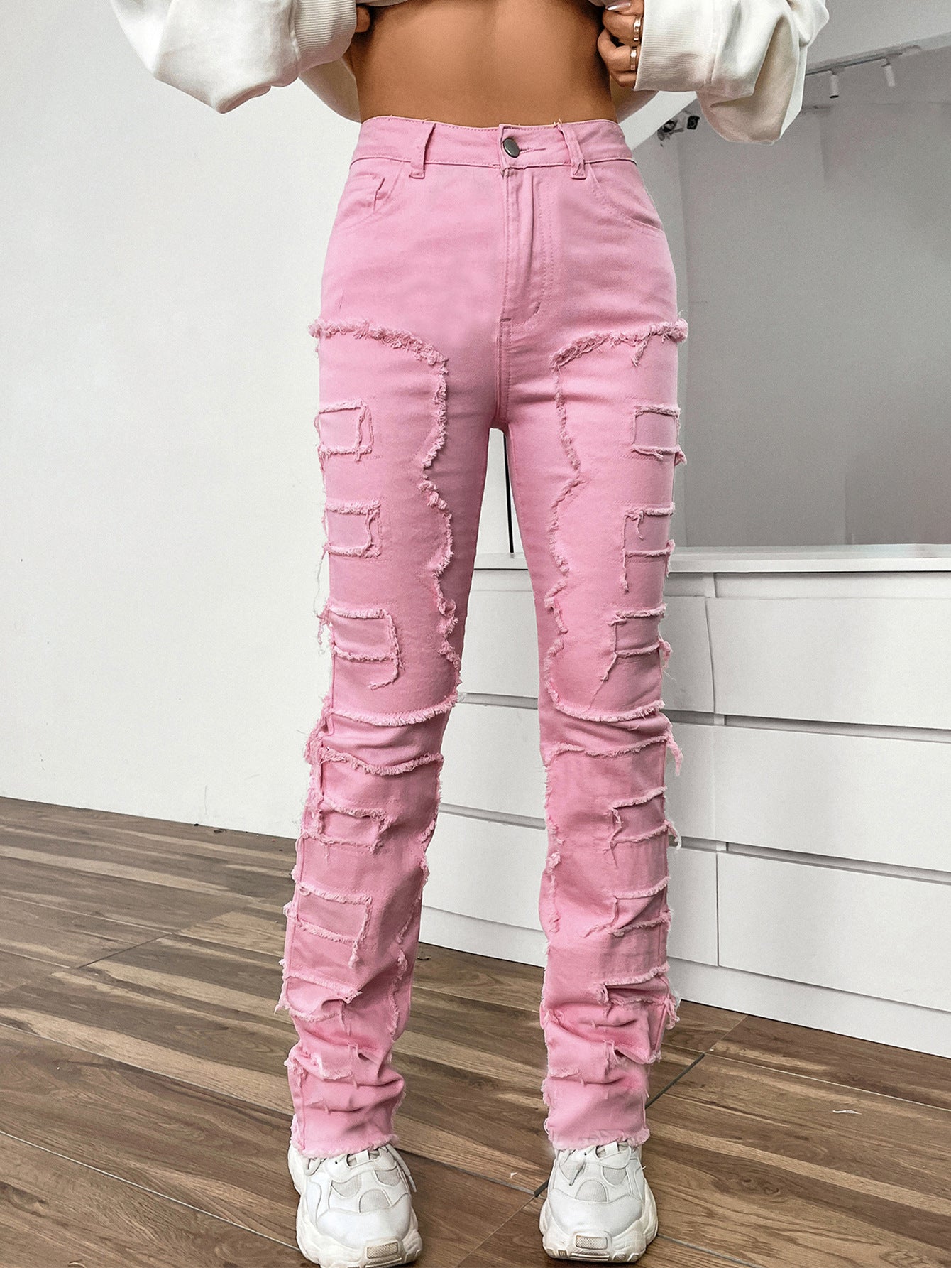 Women's Embroidered Straight-leg Pants by Lakd London