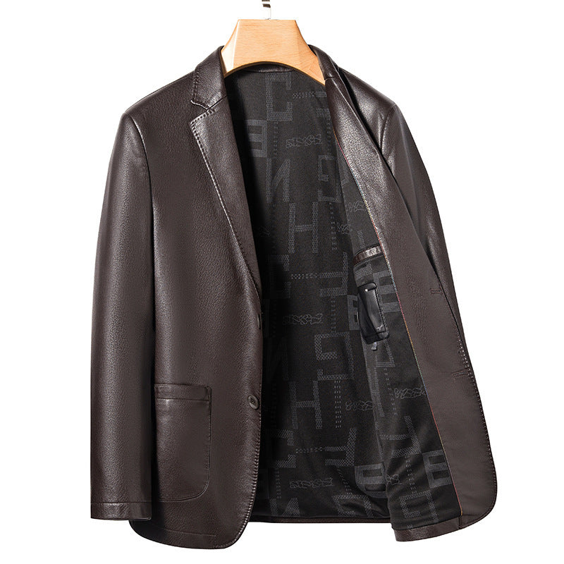Men's Business Casual Leather Coat - LAKD London