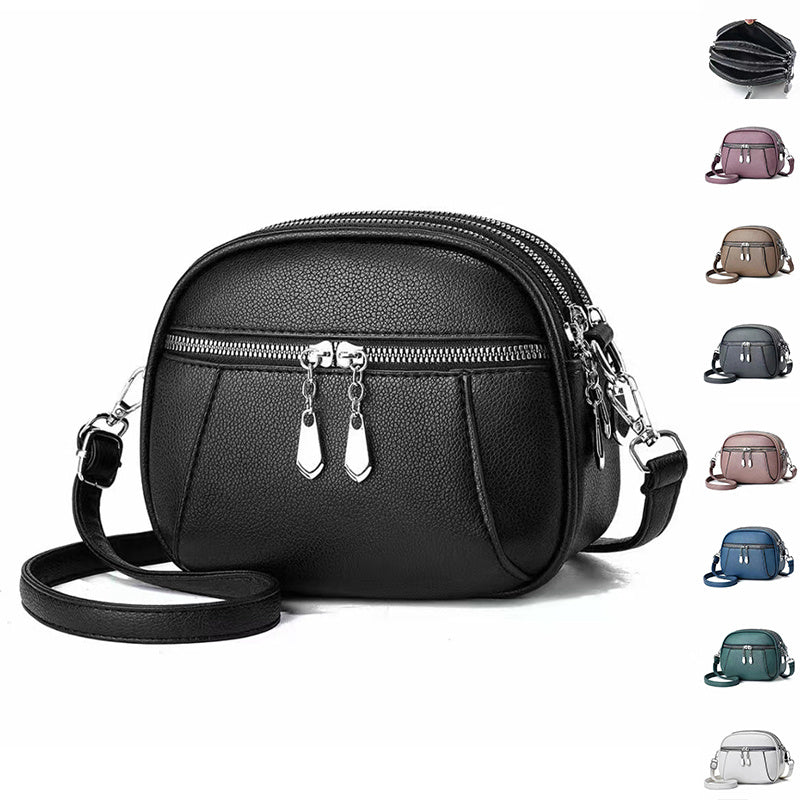 Womens Round Shoulder Bag | Multi-pocket Large Capacity Crossbody Bag