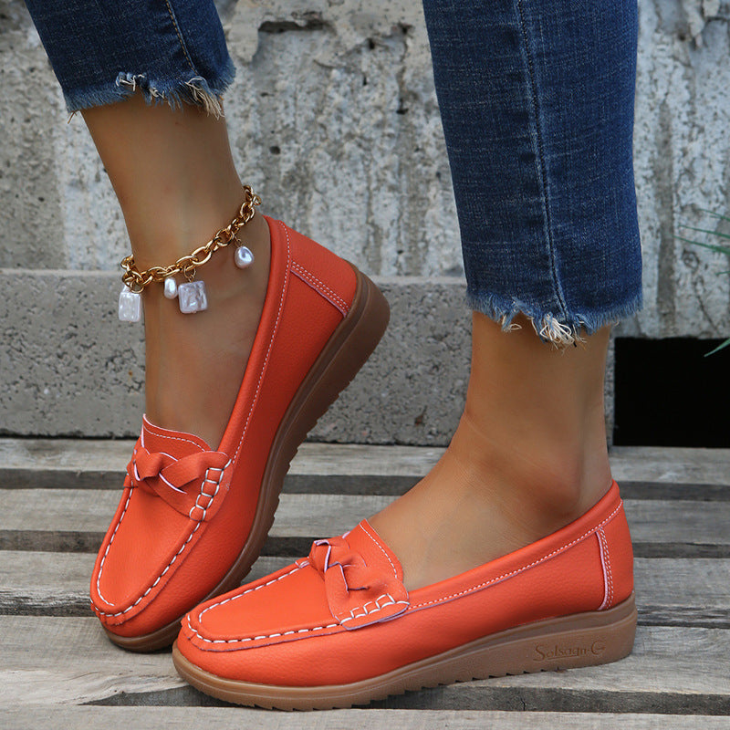 Womens Weave Design Flat Shoes - Soft Spring Summer Shoes