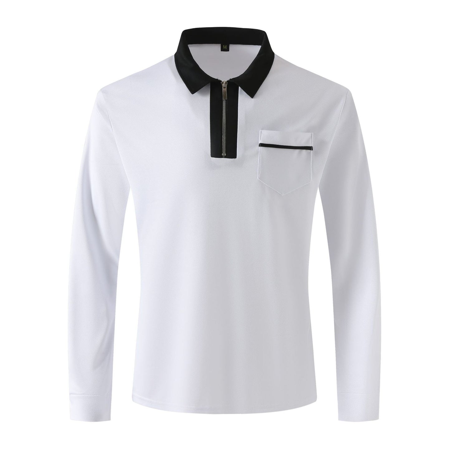 Mens Long Sleeve Zipper Polo Shirts Casual Lapel Henley by Lakd London