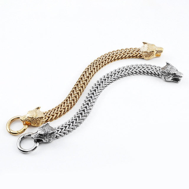 Rock Viking Wolf Charm Bracelet - Lakd London