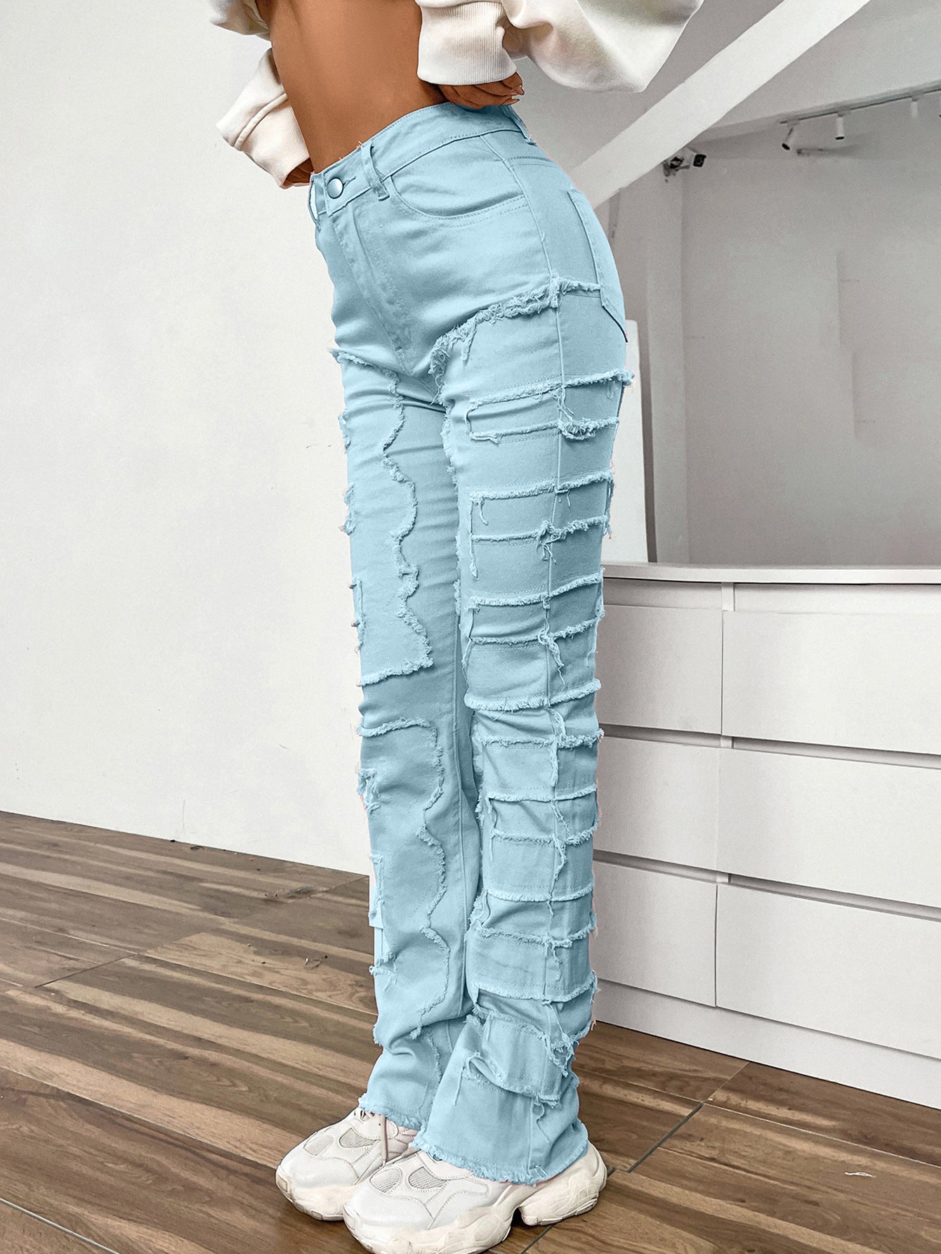 Women's Embroidered Straight-leg Pants by Lakd London