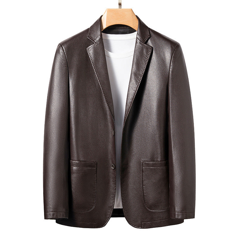 Men's Business Casual Leather Coat - LAKD London