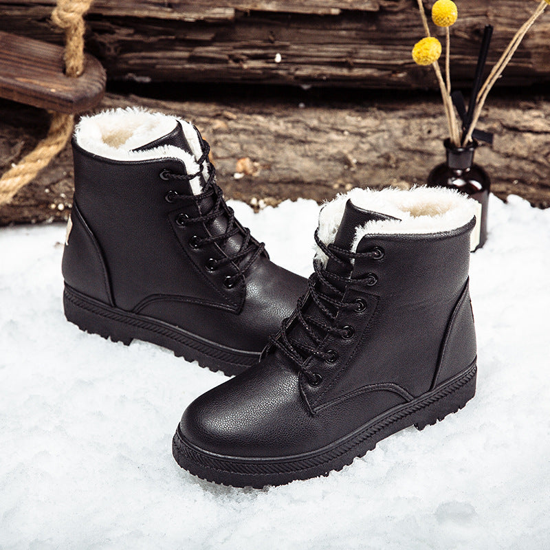 Women's winter Plush boots - Soft Rubber Heel Round Toe Shoes
