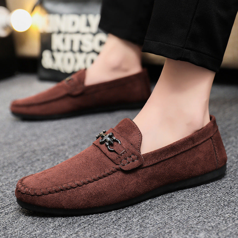 Mens Waterproof Slip-on Loafers - Peas Small Leather Shoes