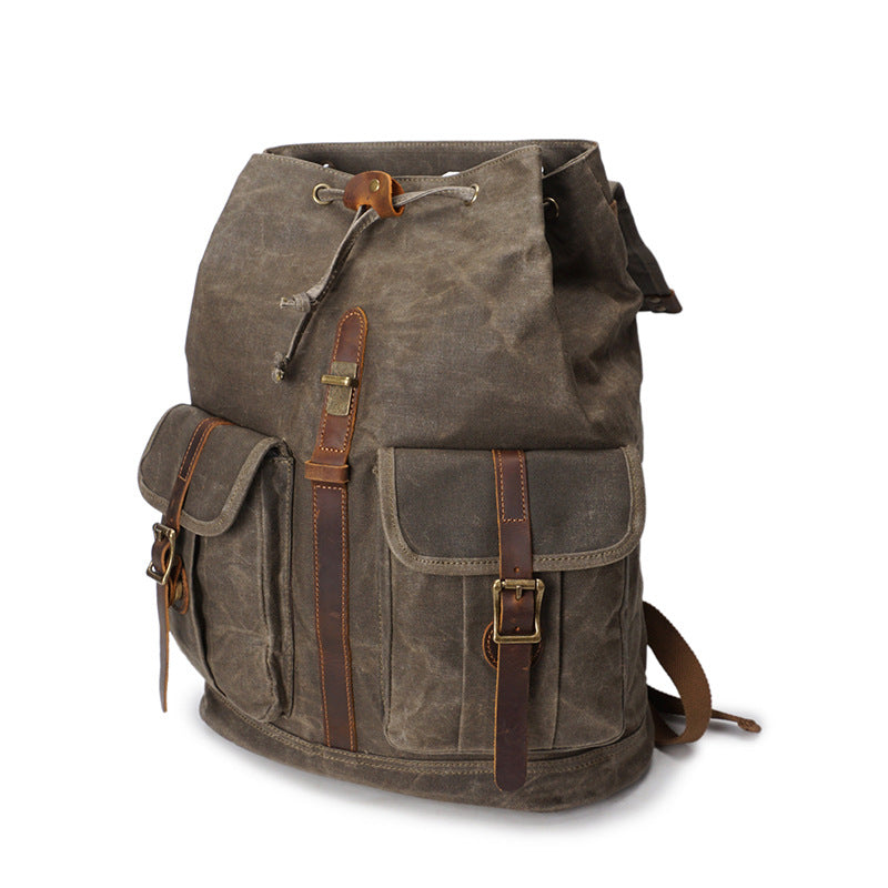 Men's Oil Wax Canvas Vintage Travel Backpack by Lakd London