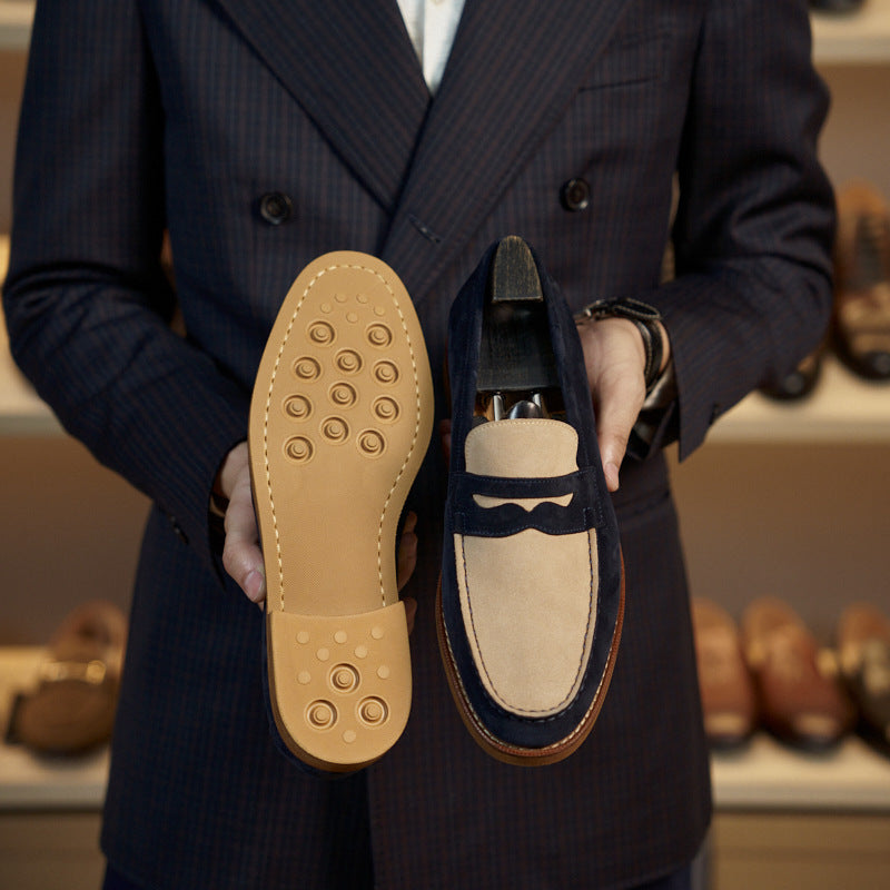 Mens Retro Genuine Leather Handmade Loafers