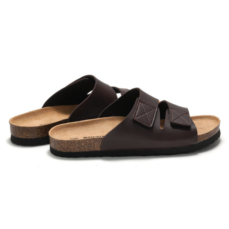 Men's Cork Slippers Slippers Velcro Beach Style by Lakd London