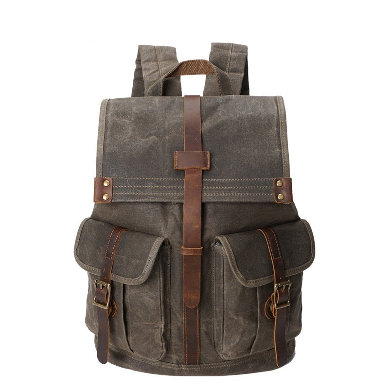 Men's Oil Wax Canvas Vintage Travel Backpack by Lakd London