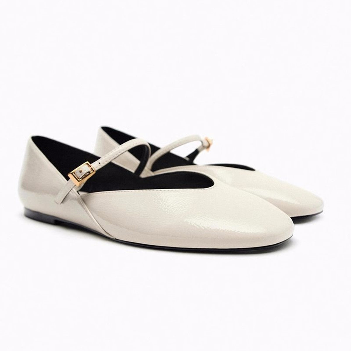 Womens Patent Leather Mary Jane Flat Ballet Slipper - LAKD London